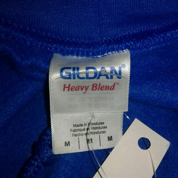 Gildan Blue Hoodie Long Sleeve Sweater - Picture 7 of 7